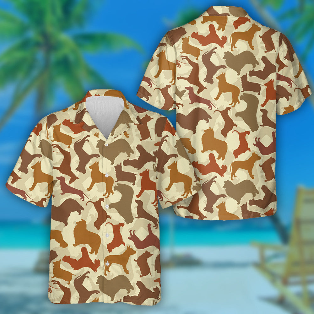 Cartoon Dog With Retro Style Isolated Background Hawaiian Shirt, Hawaiian Shirt Gift, Christmas Gift