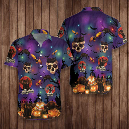 Copy of Black Cat Halloween Hawaiian Shirt, Hawaiian For Gift