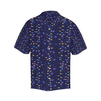 Christmas Night With Colorful Lights Pattern Hawaiian Shirt, Hawaiian For Gift