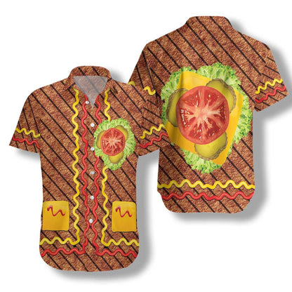 Léine Éadaí Burger Oíche Shamhna Léine haváíais, haváís don bhronntanas