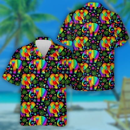 Bláthanna agus Duilleoga Eilifint Ainmhithe Gile dhathach, Léine haváíais, haváís don bhronntanas