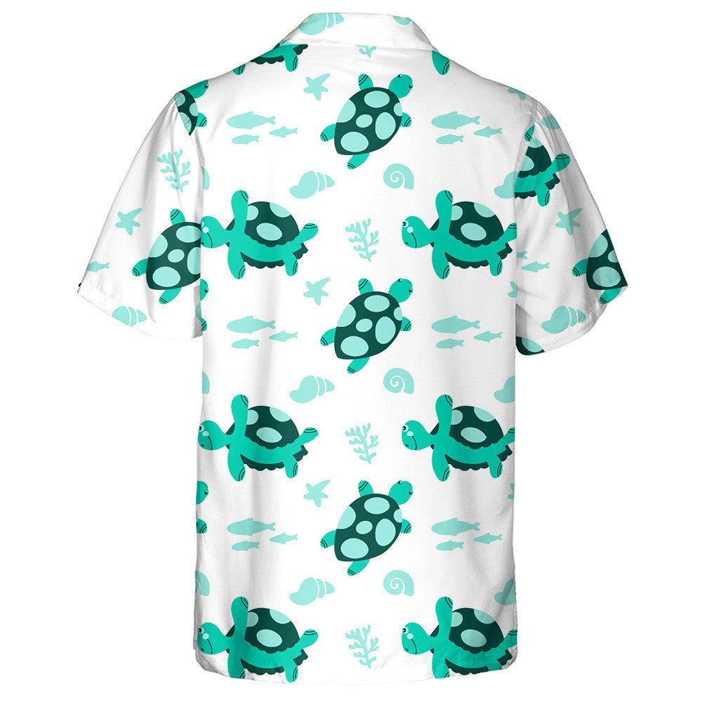 Ornament Silhouette Of Turtle With Seaweed Hawaiian Shirt,Hawaiian Shirt Gift, Christmas Gift