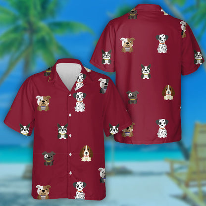 Beagle Dogs The Dark Red Background Hawaiian Shirt, Hawaiian For Gift