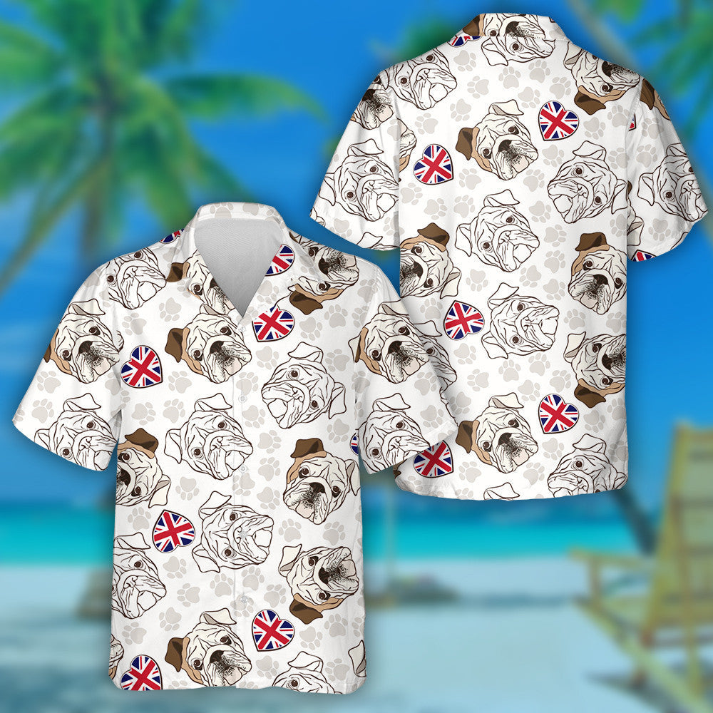 Lapaí Bulldog Béarla Agus Brat Croí Léine Haváí, Bronntanas Léine Haváí, Bronntanas Nollag