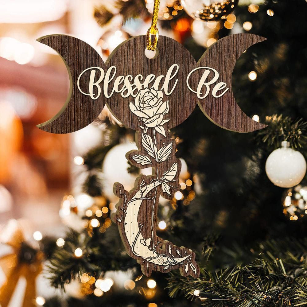 Blessed Be Moon Rose V3 2Ornament, Christmas Ornament Gift, Christmas Gift, Christmas Decoration