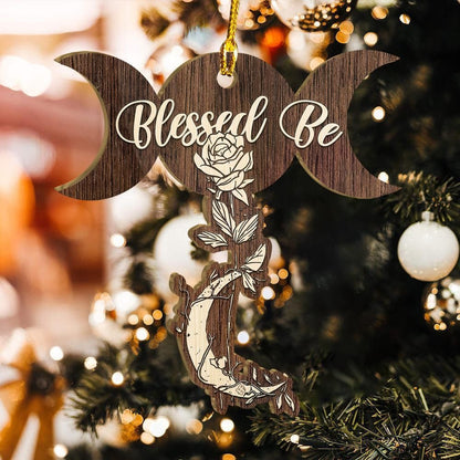 Blessed Be Moon Rose V3 2Ornament, Christmas Ornament Gift, Christmas Gift, Christmas Decoration
