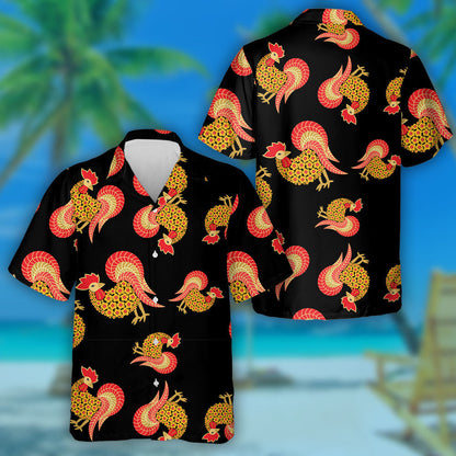 Beautiful Chicken With Feathers By Flowers Hawaiian Shirt, Hawaiian For Gift