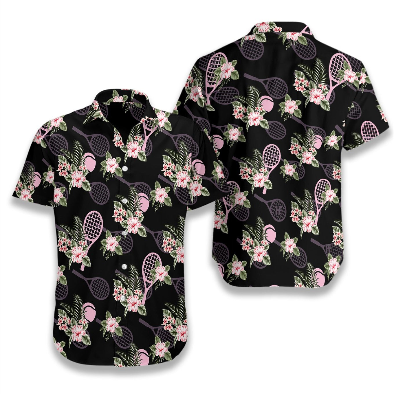 Tropical Tennis With Black Skin Pattern Hawaiian Shirt, Hawaiian For Gift