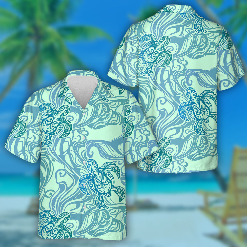 Sea Turtle In Psychedelic And Mandala Style Hawaiian Shirt, Hawaiian Shirt Gift, Christmas Gift