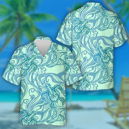 Sea Turtle In Psychedelic And Mandala Style Hawaiian Shirt, Hawaiian Shirt Gift, Christmas Gift