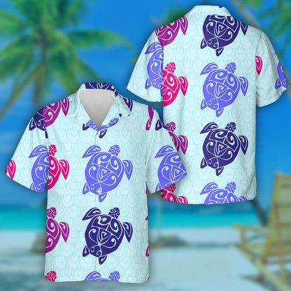 Sea Turtle In The Maori Style Hawaiian Shirt,Hawaiian Shirt Gift, Christmas Gift