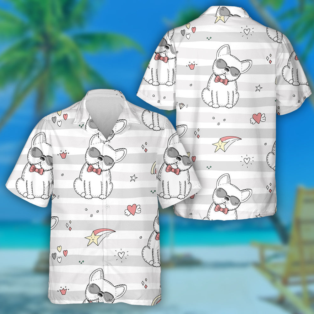 Black And White Sketch Of A Dog Hawaiian Shirt, Hawaiian For Gift