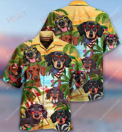 Léinte Gearr Muinchille Dachshund Léinte T-aigéan Haváí Léinte Haváís is Fearr Na bhFear, Bronntanas Léine Haváíais, Bronntanas Nollag