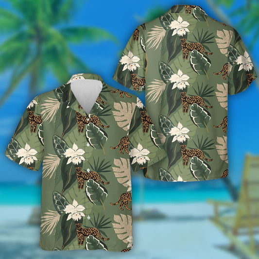 Jungle Abstract Lámh Tarraingthe Le Léine Haváíais Liopard, Haváís Le Bronntanas