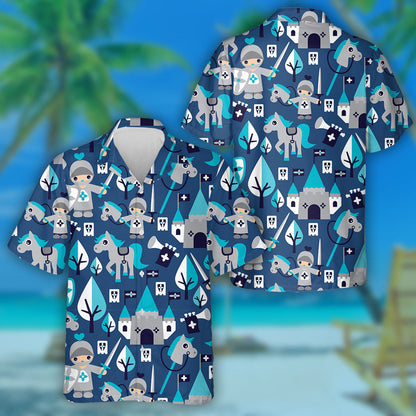 Little Knight And Horse Castle Prince Hawaiian Shirt, Hawaiian For Gift