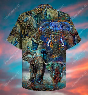 Abstract Elephant Unisex Short Hawaiian Shirt Ocean Hawaiian T Shirts Hawaiian Crazy Shirts Hawaiian Shirts For Men, Hawaiian Shirt Gift, Christmas Gift