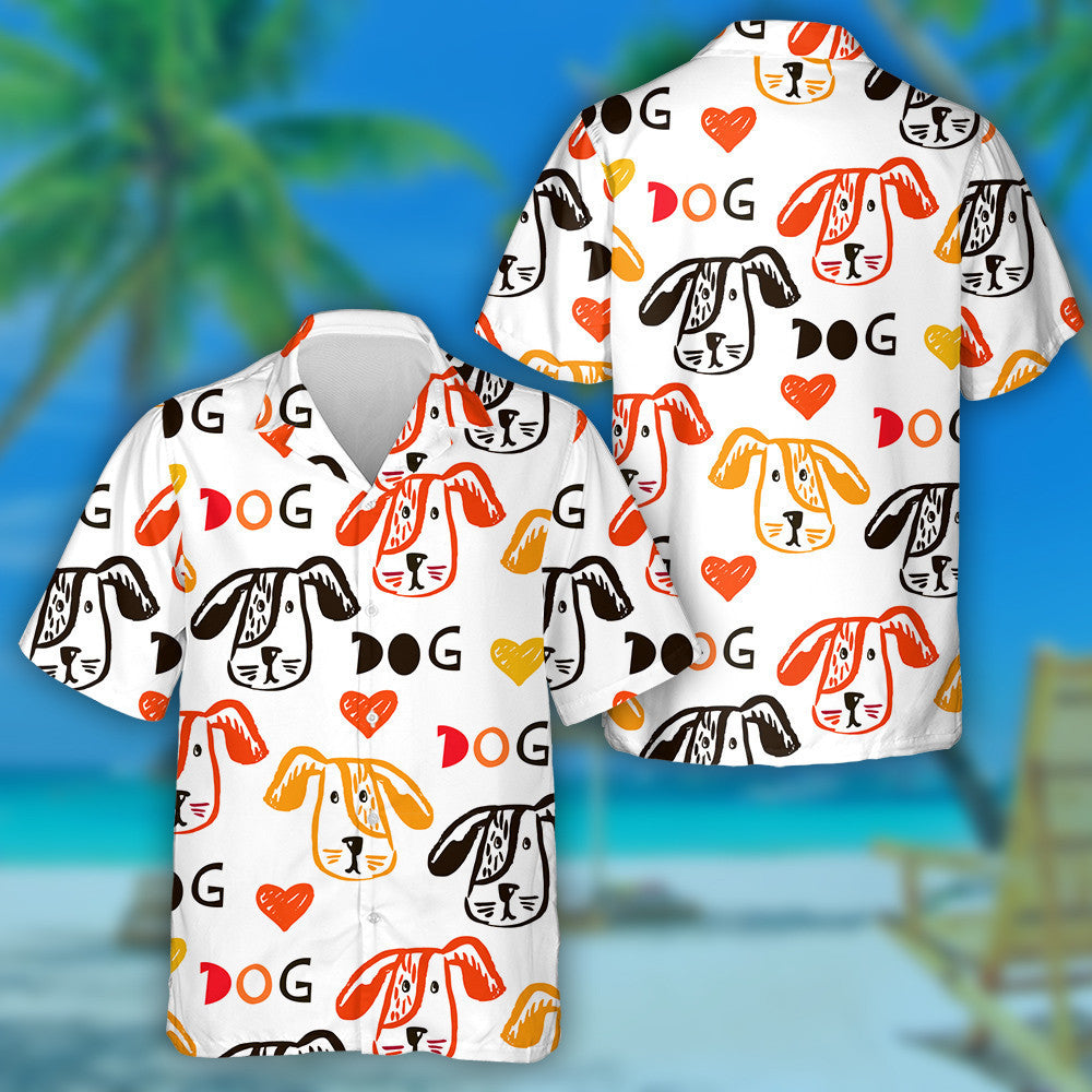 Funny Dogs In Cartoon Style Isolated Background Hawaiian Shirt, Hawaiian Shirt Gift, Christmas Gift