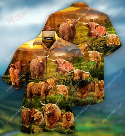 Heifer Not Today - Highland Cow Unisex Hawaiian Shirt Samhraidh Short Muinchille Samhraidh Léinte Crazy Léinte haváíais do Mhná, Léine Haváís Bronntanais, Nollag Bronntanas