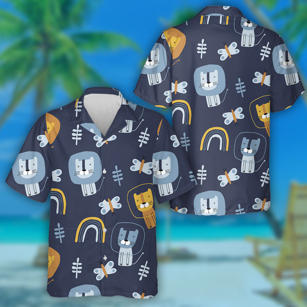 Lions Greannmhar Féileacáin Agus Rainbows Léine Haváís, Bronntanas Léine Haváí, Bronntanas Nollag