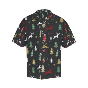 Funny Christmas Tree Deer Style Pattern Hawaiian Shirt, Hawaiian Shirt Gift, Christmas Gift.