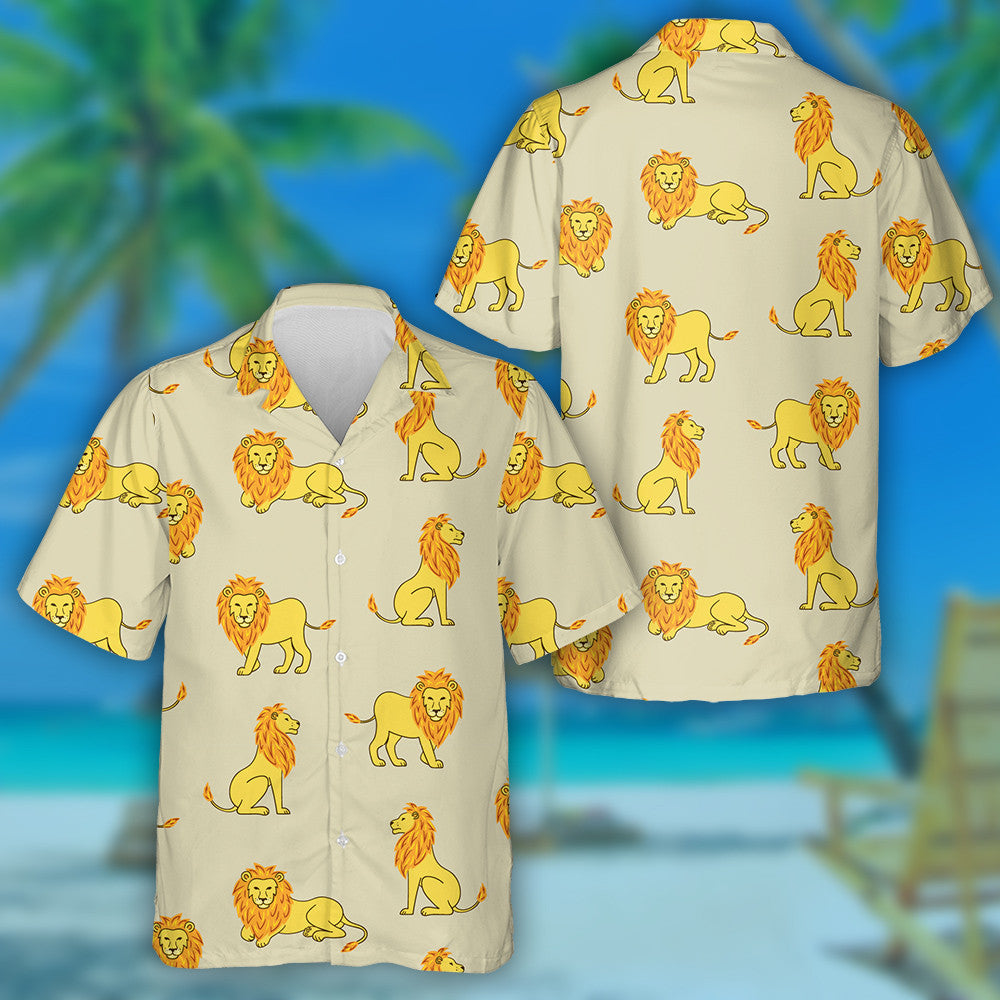 Beautiful Lion In Different Pose Hawaiian Shirt, Hawaiian For Gift