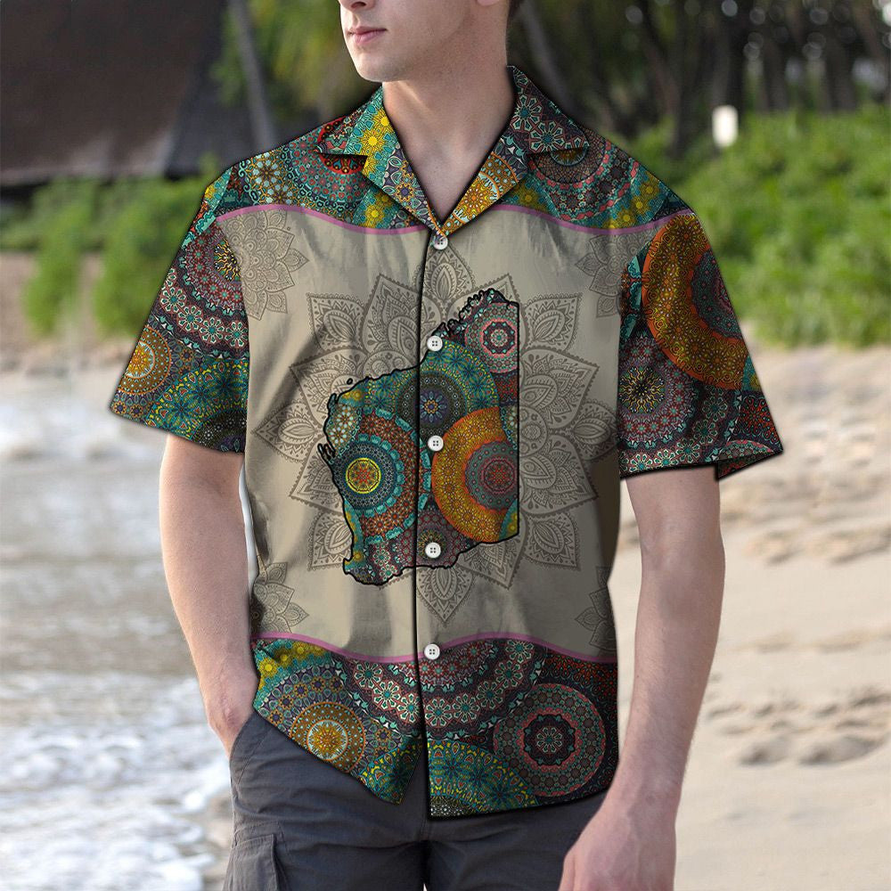Awesome Western Australia Mandala Pattern Hawaiian Shirt, Hawaiian For Gift