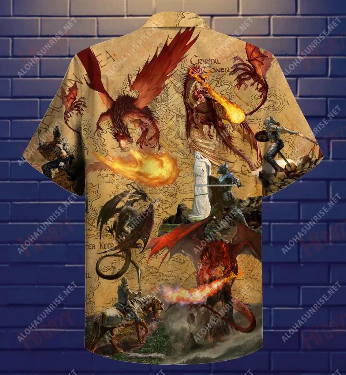 Troid Liom Má Leomhann Tú Léine Dragon Gearr-Léine Haváí Muinchille Samhraidh Léinte Crazy Léinte Greannmhar Haváís, Bronntanas Léine Haváís, Bronntanas Nollag