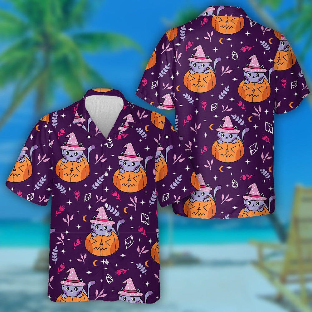 Duilleoga Cailleach Cait Corcra Draíocht Agus Léine Haváí Pumpkin , Bronntanas Léine Haváís , Bronntanas Nollag