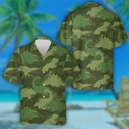 Duaithníocht Ghlas Arm Khaki le Patrún Dineasár Léine Haváís, Bronntanas Léine Haváís, Bronntanas Nollag