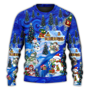 Christmas Snowman Chilling With My Snowmies Ugly Christmas Sweater, Christmas Gift, Gift Christmas 2024