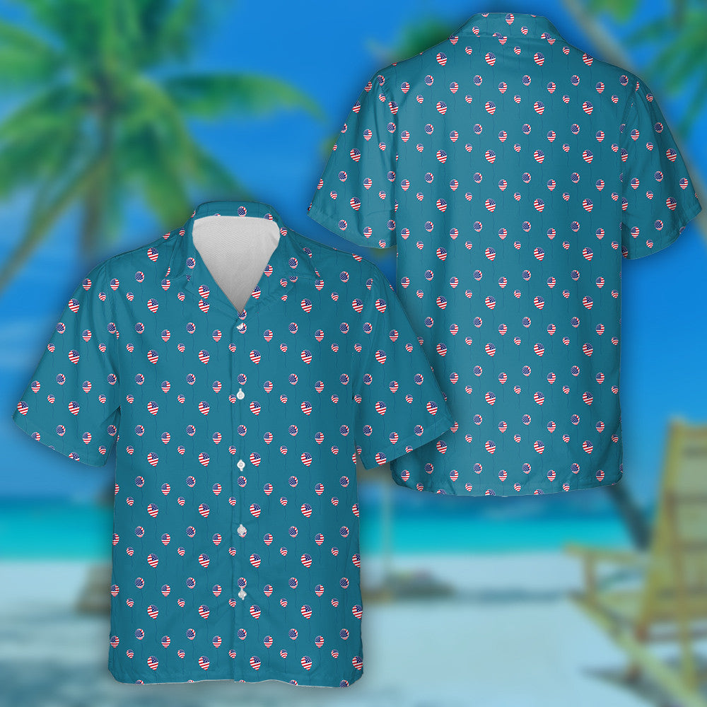 Balún Beag Bratach na SA le Cúlra Dorcha Glas Léine Haváíais, Bronntanas Léine Haváíais, Bronntanas Nollag