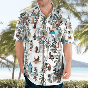 Dachshund Hawaii Floral Hawaiian Shirt, Hwaiian For Gift