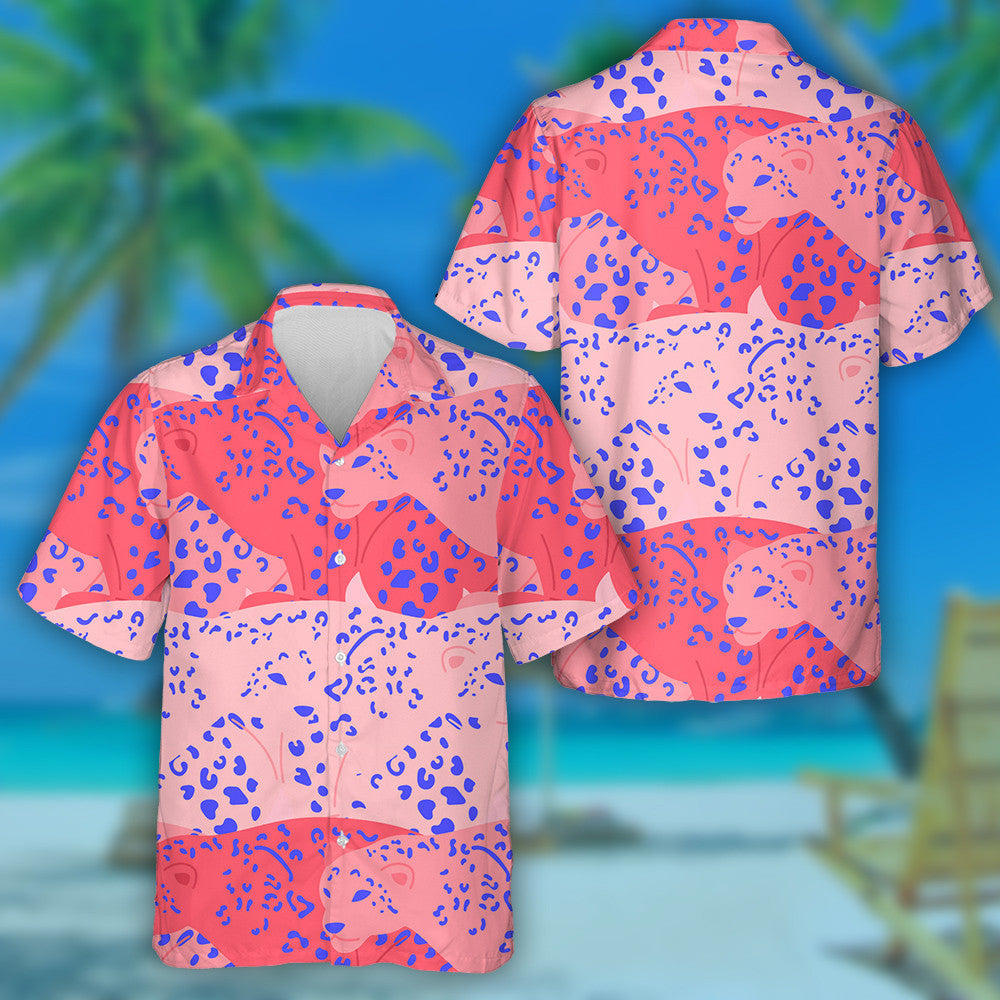 Modern Abstract Leopard Artistic On Pink Hawaiian Shirt,Hawaiian Shirt Gift, Christmas Gift