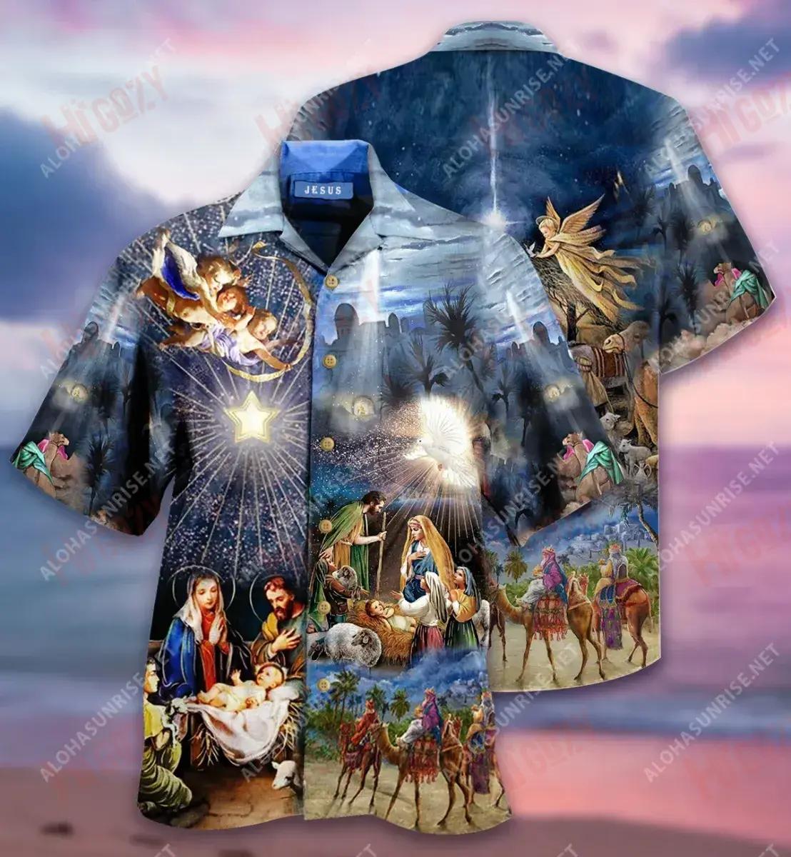 Lá na Glóire Léine Gearr Muinchille Unisex Caitheamh aimsire Léinte haváíais Léinte Crazy Léinte haváíais do Mhná, Bronntanas Léine Haváís, Bronntanas Nollag