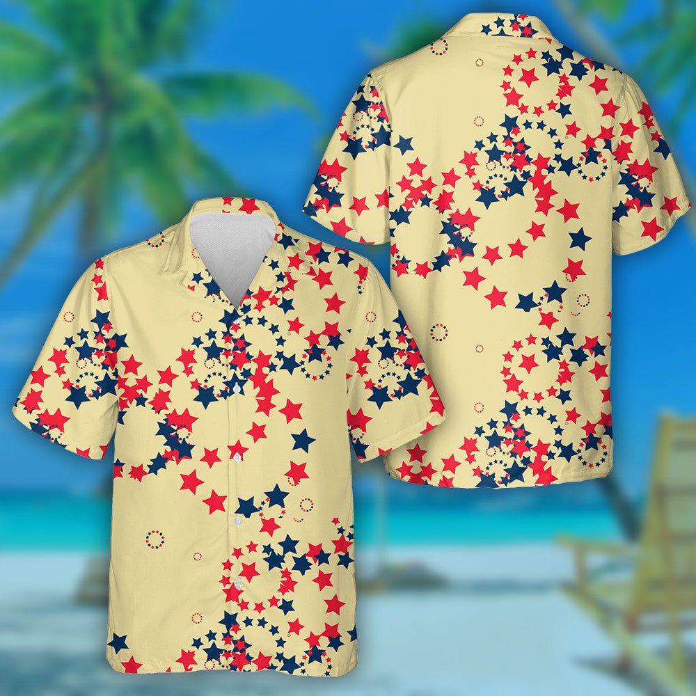 Cúlra Retro Beige le Réaltaí i bhFoirm Ciorcal Léine Haváí, Bronntanas Léine Haváíais, Bronntanas Nollag