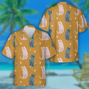 Wild Animals Cute Leopard In Simple Cartoon Hawaiian Shirt, Hawaiian Shirt Gift, Christmas Gift