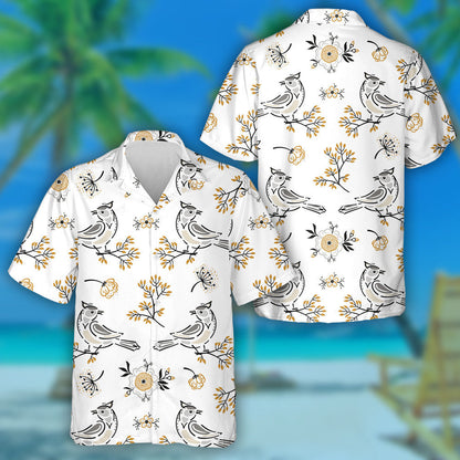 Spring Floral With Birds Flowers And Leave Hawaiian Shirt, Hawaiian Shirt Gift, Christmas Gift