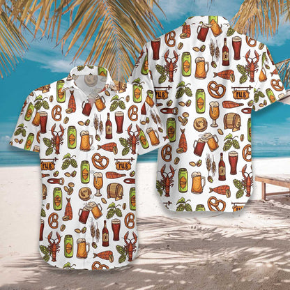 White Background Let's Drink Premium Beer Hawaiian Shirt,Hawaiian Shirt Gift, Christmas Gift