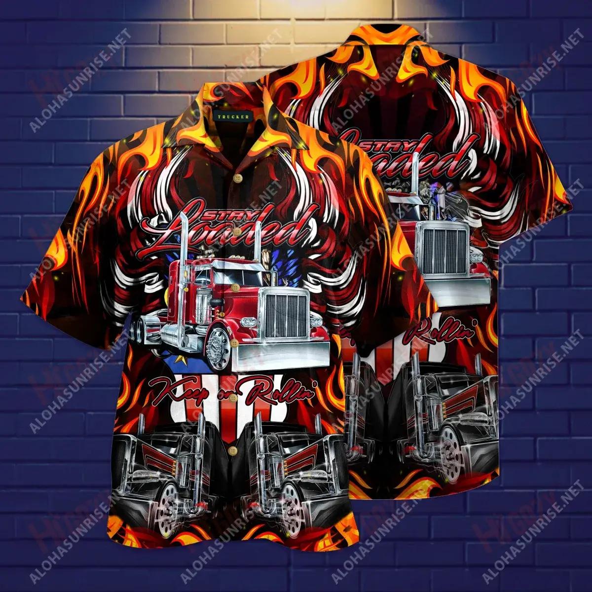 Lean ort ag Rolladh Tiománaithe leoraí Léine Gearr Muinchille Unisex Caitheamh aimsire Léinte Haváíais is Fearr Léinte Haváise Greannmhar, Bronntanas Léine Haváís, Bronntanas Nollag