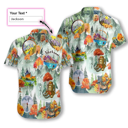 Hiking Beautiful Landscape Custom Name Hawaiian Shirt, Hawaiian For Gift