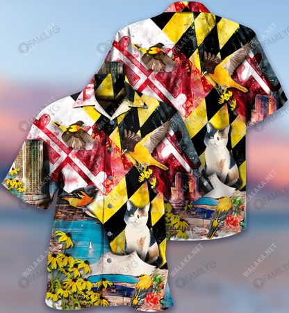 Beautiful Maryland State Hawaiian Shirt,Hawaiian Shirt Gift, Christmas Gift