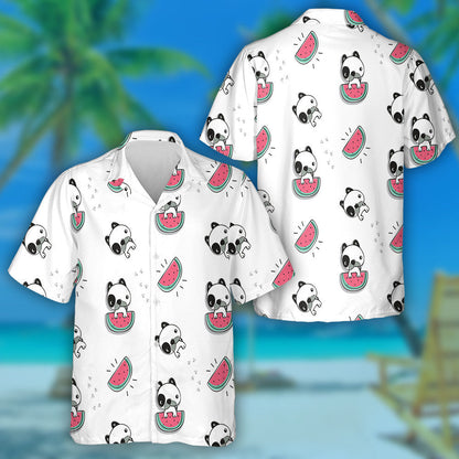 Cute Baby Cartoon With Watermelon Isolated Background Hawaiian Shirt, Hawaiian Shirt Gift, Christmas Gift