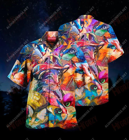 Péinteáil Cat Léine Gearr Haváís Samhraidh T Léinte Haváís Léinte Craicne Haváís Patrún Léine Haváíais, Bronntanas Léine Haváís, Bronntanas Nollag