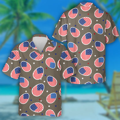 Uibheacha Tírghrá na Cásca Shona Le Patrún Bratach Mheiriceá Léine Haváís, Bronntanas Léine Haváíais, Bronntanas Nollag