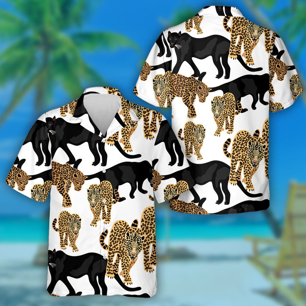 Tropical Animals Jungle Dreams With Leopards Hawaiian Shirt,Hawaiian Shirt Gift, Christmas Gift