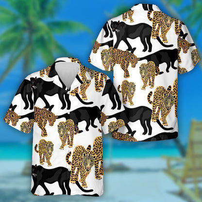 Tropical Animals Jungle Dreams With Leopards Hawaiian Shirt,Hawaiian Shirt Gift, Christmas Gift