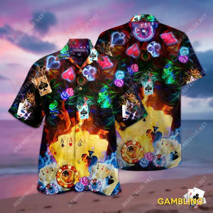 Amazing Gambling Short Sleeve Shirt Ocean Aloha Shirt Tactical Hawaiian Shirt Hawaiian Shirt, Hawaiian Shirt Gift, Christmas Gift