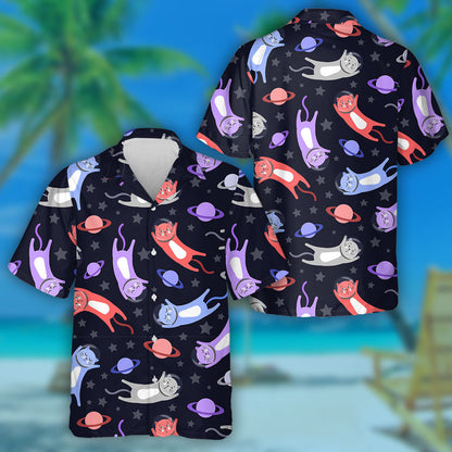 Cait Chartúin spásairí ag eitilt i measc pláinéid agus réalta Léine haváí, bronntanas Léine haváíais, bronntanas Nollag