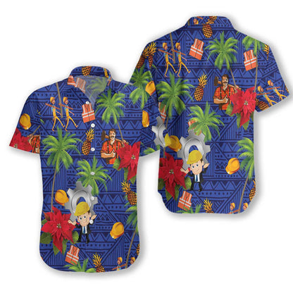 Laborer Proud Unique Blue Pattern Hawaiian Shirt, Hawaiian For Gift