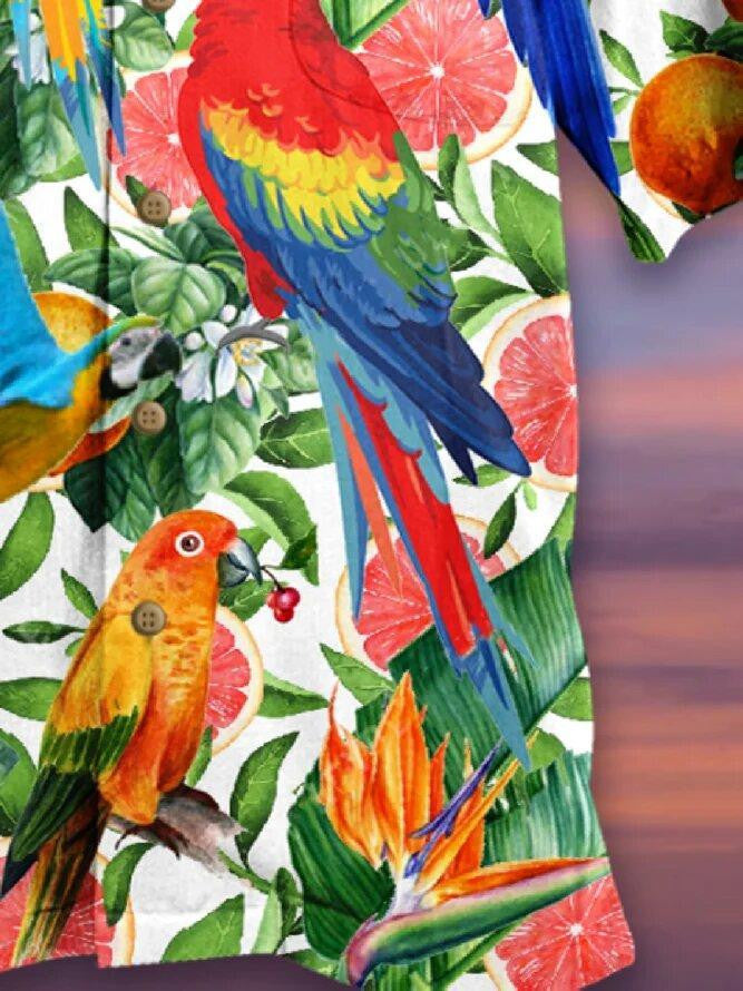 Tropical Parrot Fruit Nice Ornamental Hawaiian Shirt,Hawaiian Shirt Gift, Christmas Gift